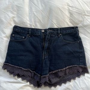 Free People Black Jean Shorts